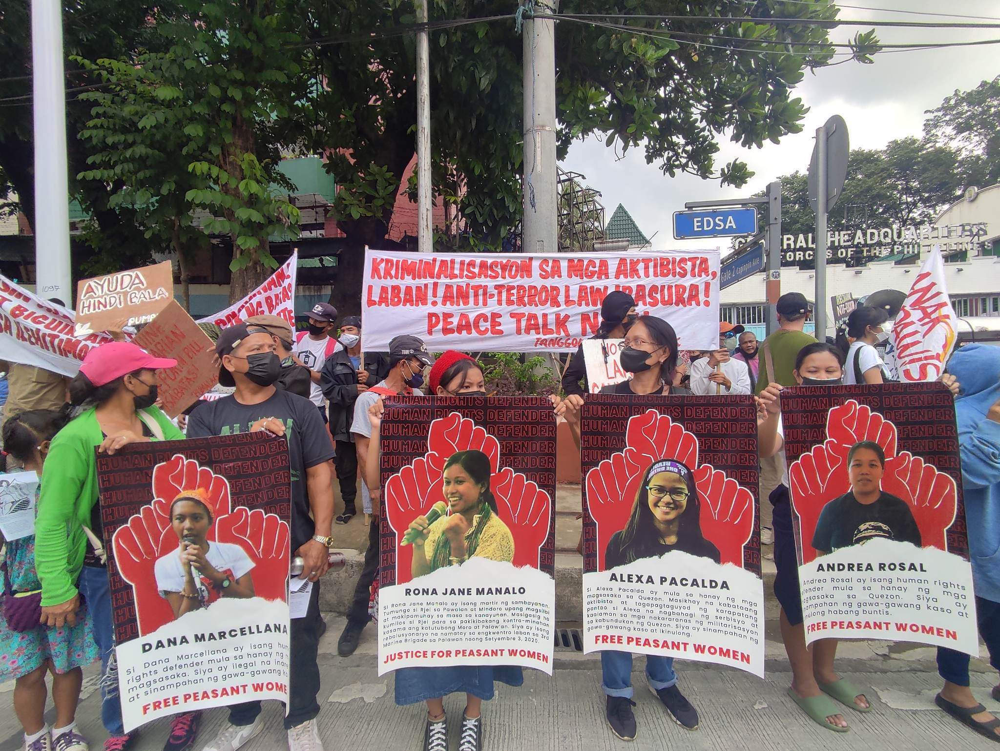 Red Tagging Protest CALABARZON farmers troop to Camp Aguinaldo vs. killings and red-tagging ...